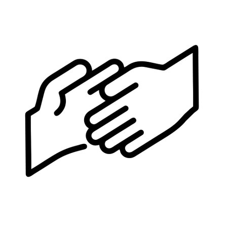 Handshake Icon Vector. Outline Handshake Sign. Isolated Contour Symbol Illustrationのイラスト素材
