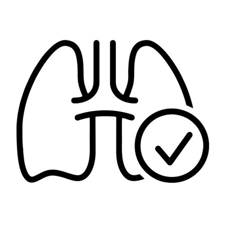 Lung Check Icon Vector. Outline Lung Check Sign. Isolated Contour Symbol Illustrationのイラスト素材