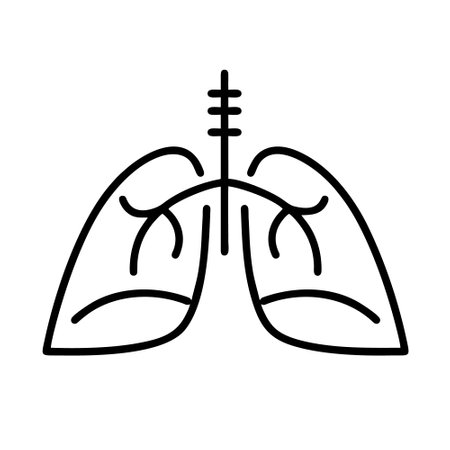 Lungs icon, concept illustration, outline symbol, vector sign, linear symbol.のイラスト素材