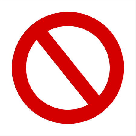 Red prohibition sign on a white background. Vector illustration. Eps 10.のイラスト素材