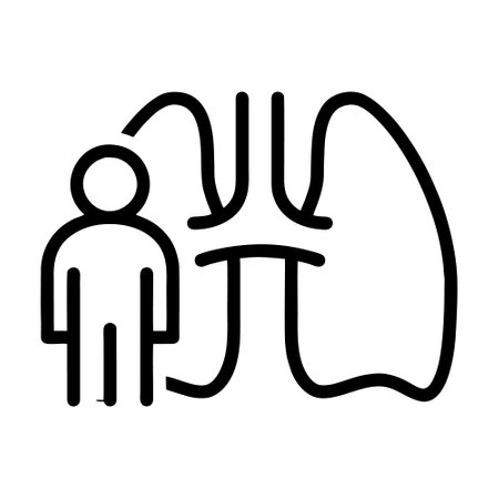 Human Lungs Icon Vector. Outline Human Lungs Sign. Isolated Contour Symbol Illustrationのイラスト素材