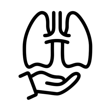 Human Lungs Icon Vector. Outline Human Lungs Sign. Isolated Contour Symbol Illustrationのイラスト素材