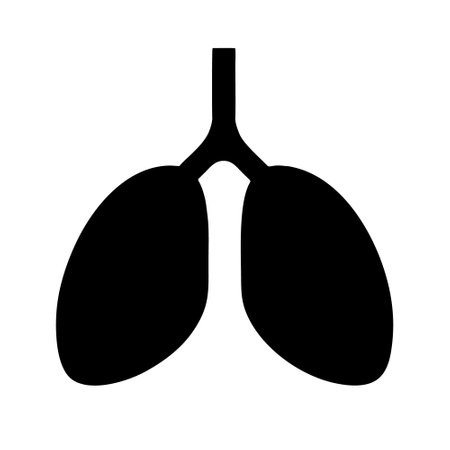 Lungs icon vector. Black illustration isolated on white background for graphic and web design.のイラスト素材