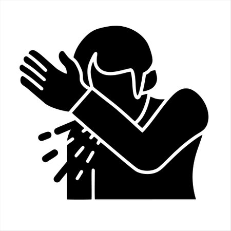 Man washing his hands black line icon. Pictogram for web page, mobile app, promo. Editable stroke.のイラスト素材