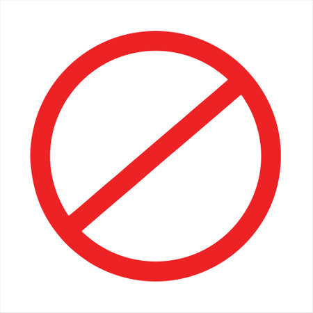 No sign. Red prohibition icon isolated on white background. Vector illustration.のイラスト素材