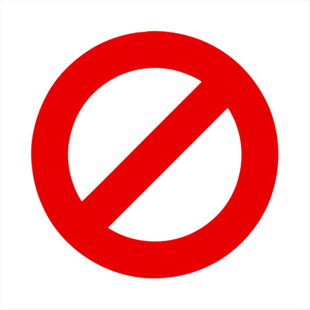 Red prohibition sign on white background. Vector illustration. Eps 10.のイラスト素材