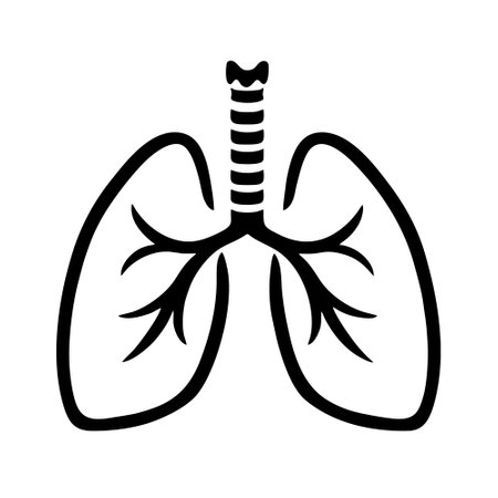Lungs icon vector isolated on white background for your web and mobile app design, Lungs logo conceptのイラスト素材