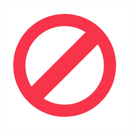 Prohibition sign icon. Prohibited symbol. Red prohibition sign.のイラスト素材