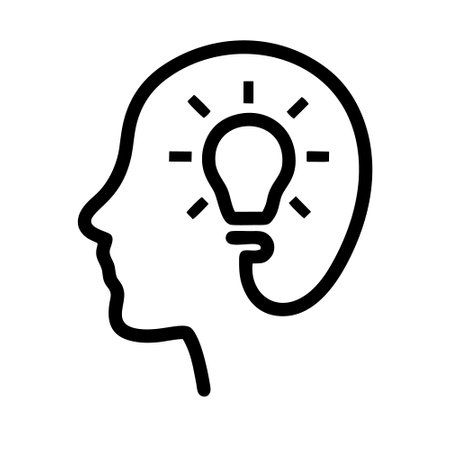 Idea Brain Icon Vector. Outline Idea Brain Sign. Isolated Contour Symbol Illustrationのイラスト素材