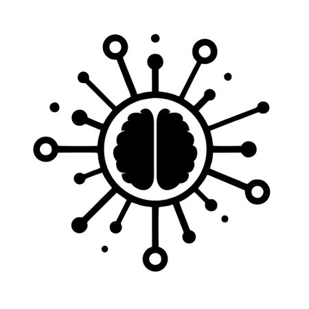 Brain icon, concept illustration, glyph symbol, vector flat sign.のイラスト素材