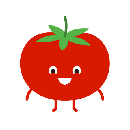 tomato fresh vegetable kawaii character vector illustration design  isolatedのイラスト素材