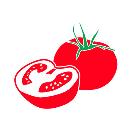 Tomatoes. Isolated on a white background. Vector illustration.のイラスト素材