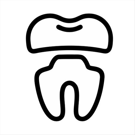 Vector tooth icon. Dental symbol. Isolated on a white background.のイラスト素材