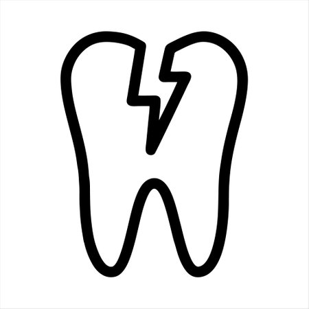 Vector tooth icon. Stomatology symbol. Line art.のイラスト素材