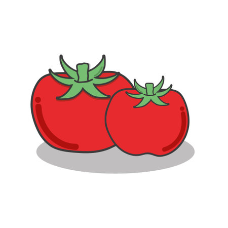 Tomato character cartoon style isolated on white background. Vector illustration.のイラスト素材