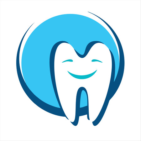 tooth smile icon isolated on white background. dental care logo. vector illustrationのイラスト素材