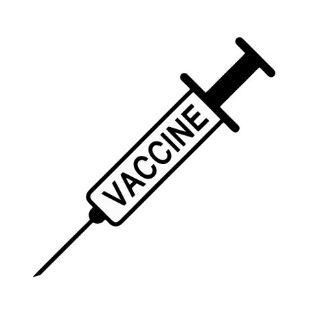 Vaccine icon. Syringe symbol. Flat vector illustration.のイラスト素材