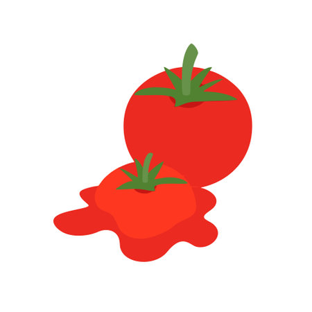 Tomato icon vector isolated on white background for your web and mobile app design, Tomato logo conceptのイラスト素材