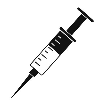 Syringe icon. Simple illustration of syringe vector icon for webのイラスト素材