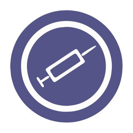 syringe icon over white background, vector illustration. block style.のイラスト素材
