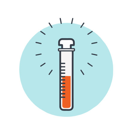 Medical test tube icon, vector illustration. Flat design style with long shadow.のイラスト素材