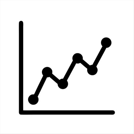 Line chart icon. Vector stock illustration. Flat design. EPS 10のイラスト素材