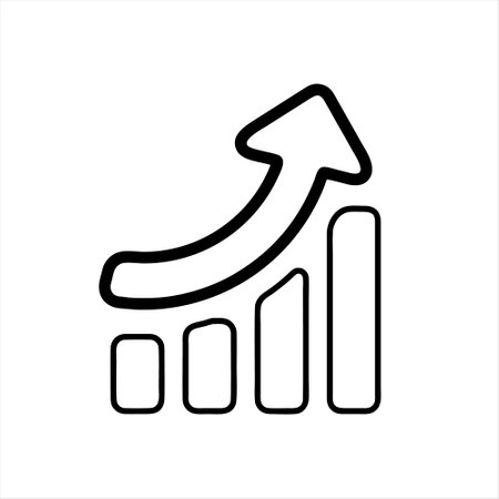 Line graph icon. Vector illustration. Editable stroke. Design template vectorのイラスト素材
