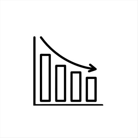 Line chart icon. Graph symbol for your web site design, logo, app, UI. Vector illustrationのイラスト素材