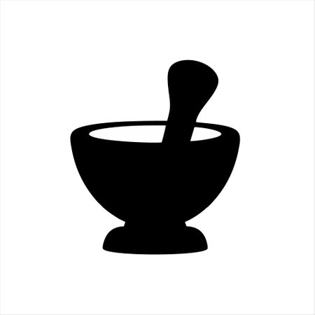 Mortar and pestle icon on white background. Vector illustration.のイラスト素材