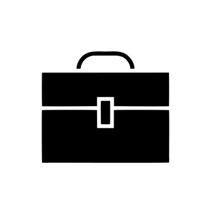 Briefcase black icon, concept illustration, vector flat symbol, glyph sign.のイラスト素材