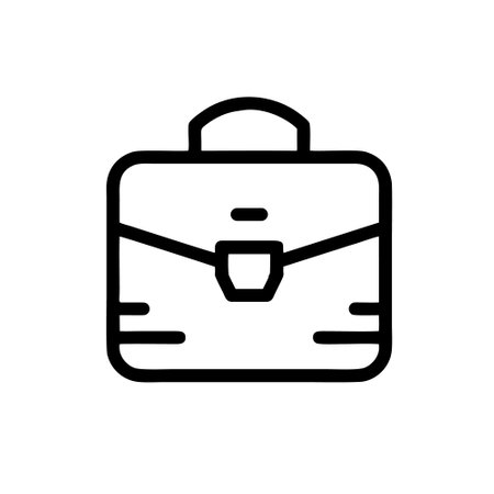 Briefcase icon vector. A thin line sign. Isolated contour symbol illustrationのイラスト素材