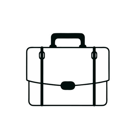 Briefcase icon on white background. Vector illustration in trendy flat style.のイラスト素材