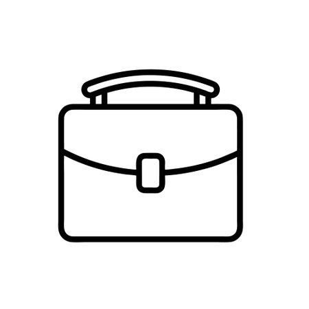 portfolio briefcase icon vector. A thin line sign. Isolated contour symbol illustrationのイラスト素材