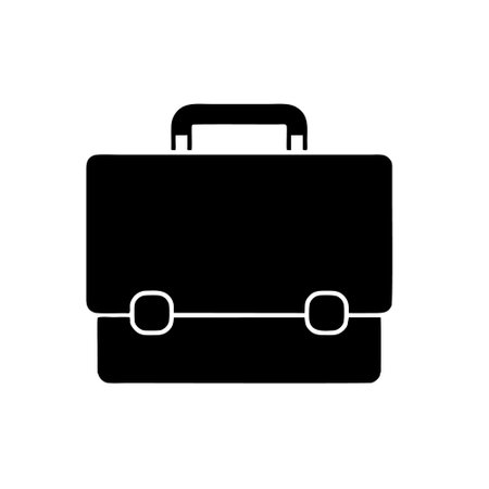 portfolio briefcase icon over white background, silhouette style, vector illustrationのイラスト素材