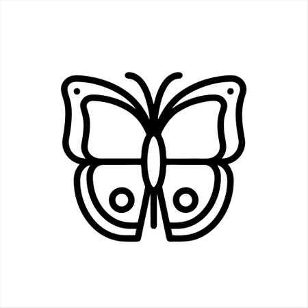Butterfly line icon, outline vector sign, linear pictogram isolated on white.のイラスト素材