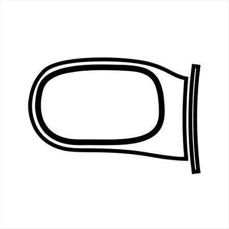 Rear mirror vector icon. Hand drawn illustration of rear mirror.のイラスト素材