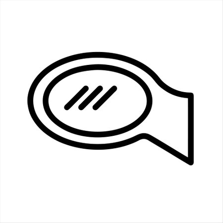 Vector hand mirror icon. Black and white illustration. Isolated on white background.のイラスト素材