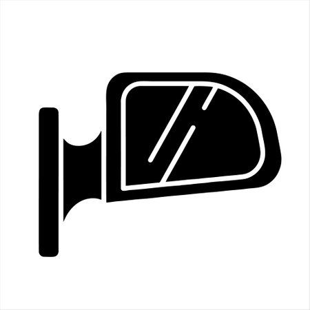 Car mirror vector icon. Black illustration isolated on a white background.のイラスト素材