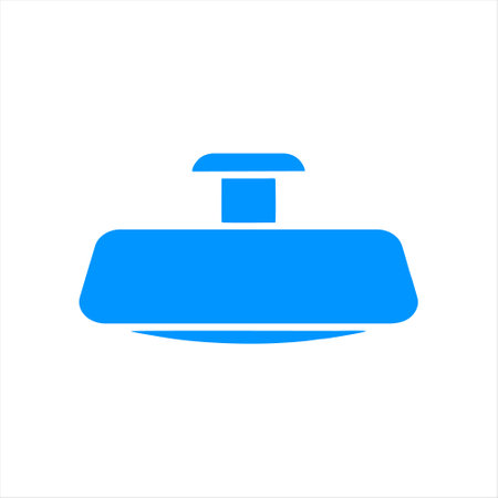 Car mirror icon. Vector illustration. Blue icon on white background.のイラスト素材