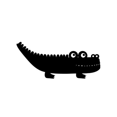 Crocodile icon. Cute cartoon crocodile. Vector illustrationのイラスト素材