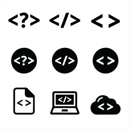 Vector black line web icons set on a white background. Simple illustration.のイラスト素材