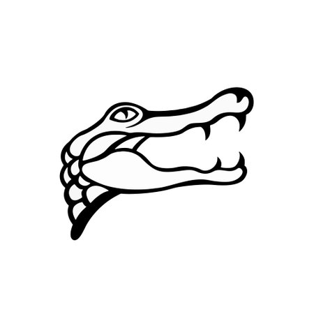 Crocodile head logo template vector icon illustration design on white backgroundのイラスト素材
