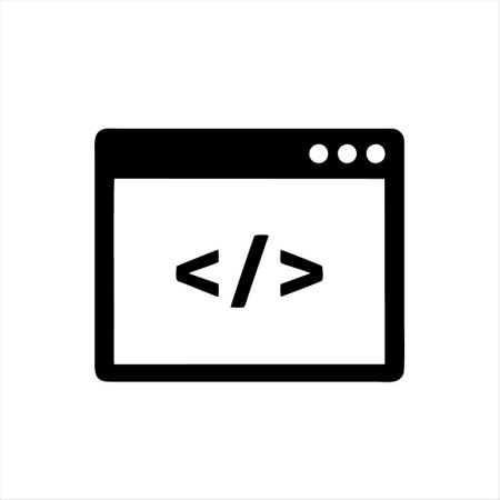 Programming code icon on white background. Vector illustration. Eps 10.のイラスト素材