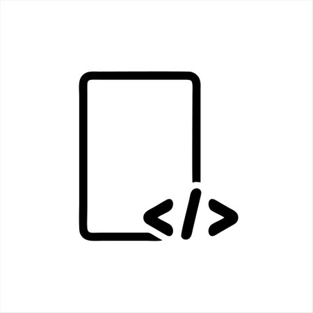 Programming code icon on white background. Vector illustration. Eps 10.のイラスト素材
