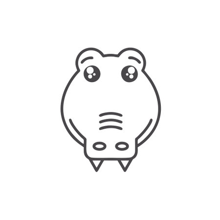 Cute frog icon in flat style. Animal vector illustration on white isolated background. Frog business concept.のイラスト素材