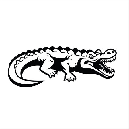 crocodile logo design on white background. vector illustration.のイラスト素材