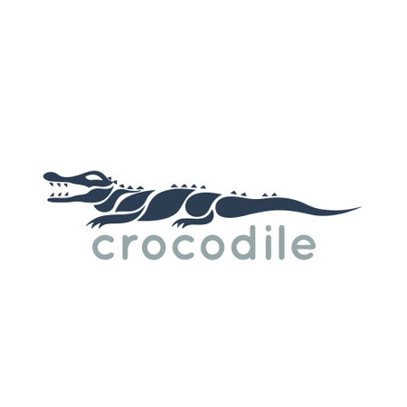 Crocodile logo design template. Alligator vector icon.のイラスト素材