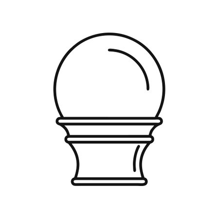 crystal ball icon over white background, line style, vector illustrationのイラスト素材