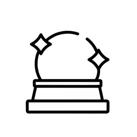 Magic ball icon vector. A thin line sign. Isolated contour symbol illustrationのイラスト素材