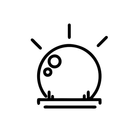 Sunrise icon vector. A thin line sign. Isolated contour symbol illustrationのイラスト素材